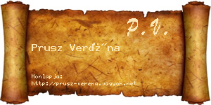 Prusz Veréna névjegykártya
